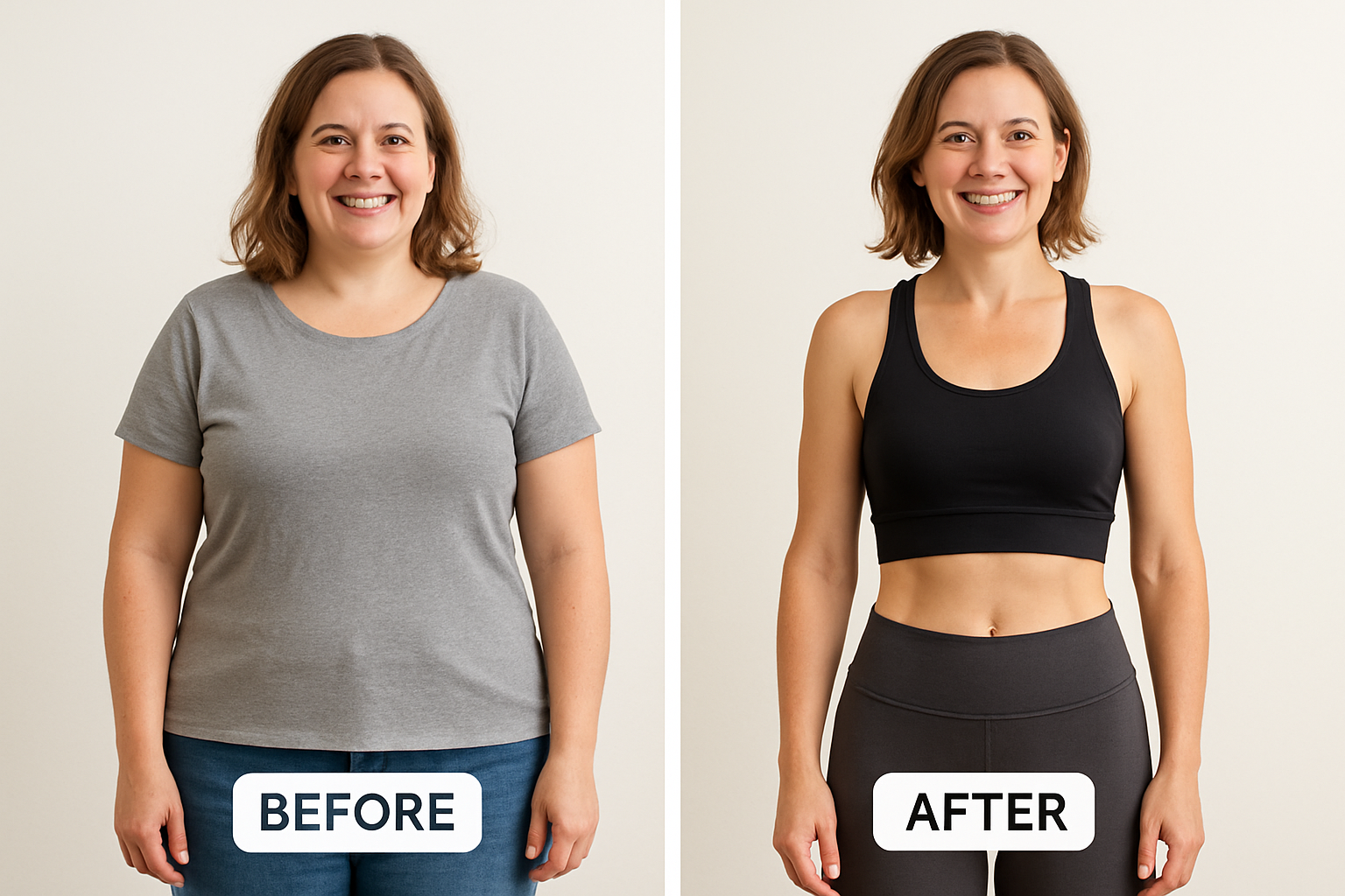 make it less drastic of a change, and add the before and after text below each image